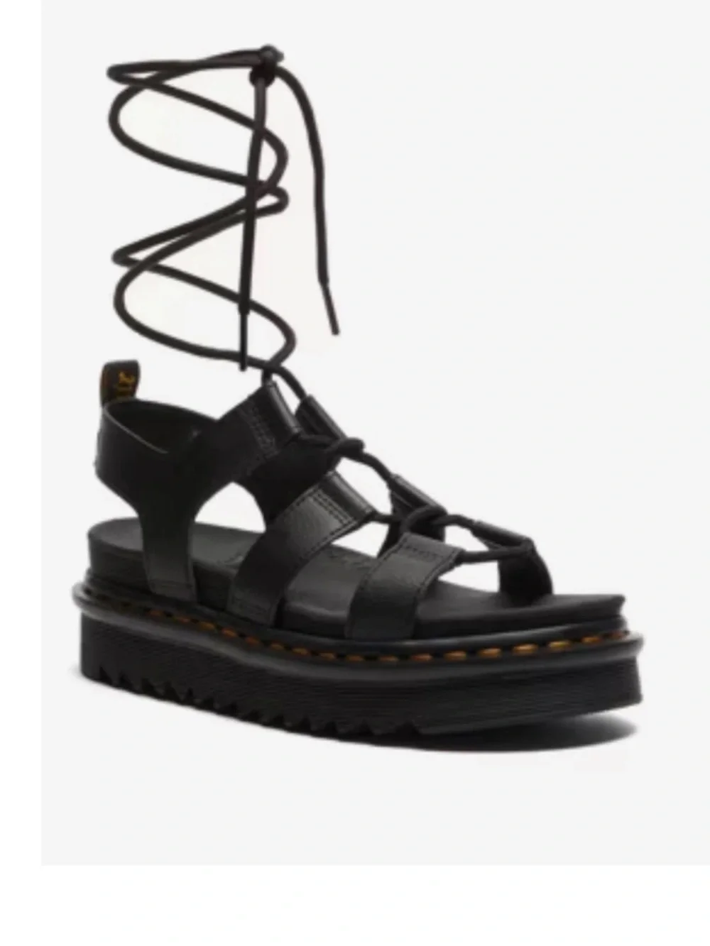 Dr Martens Nartilla Black Gladiator Sandals Women's Sz 37 / 6  Hydro Leather NEW